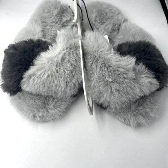 Jenni Women's Faux-Fur Crossband Slippers size small 5-6 slip on shoes - Picture 4 of 5